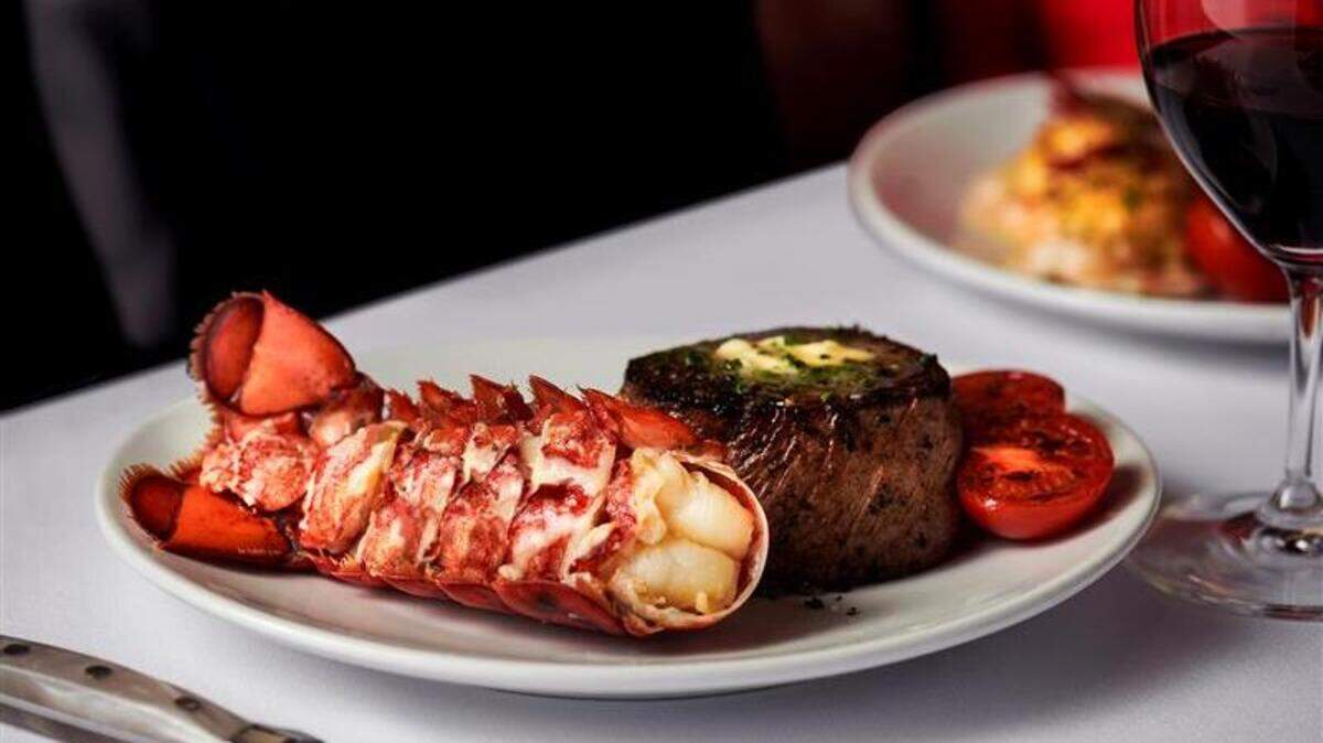 Filet mignon with lobster tail at Fleming’s Prime Steakhouse & Wine Bar in Fresno. Filet mignon with lobster tail at Fleming’s Prime Steakhouse & Wine Bar in Fresno.